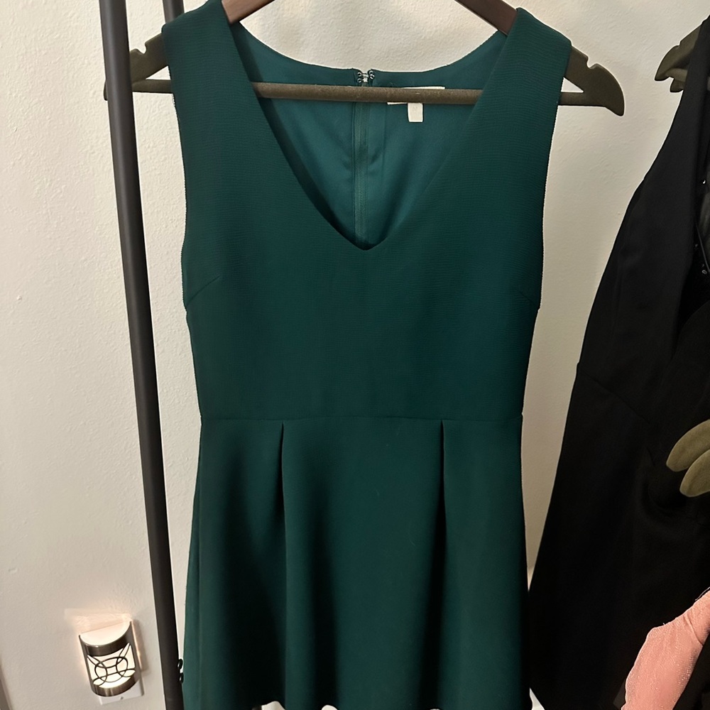 Gianni Bini Dark Green Flare Mini Dress